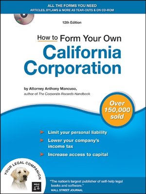 cover image of How to Form Your Own California Corporation